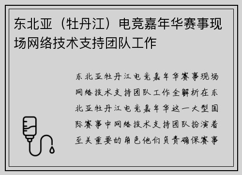 东北亚（牡丹江）电竞嘉年华赛事现场网络技术支持团队工作